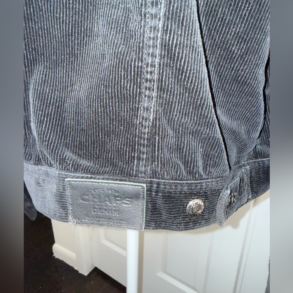 Chaps Denim Corduroy Jacket XL Black Button Front Casual - Picture 6 of 10